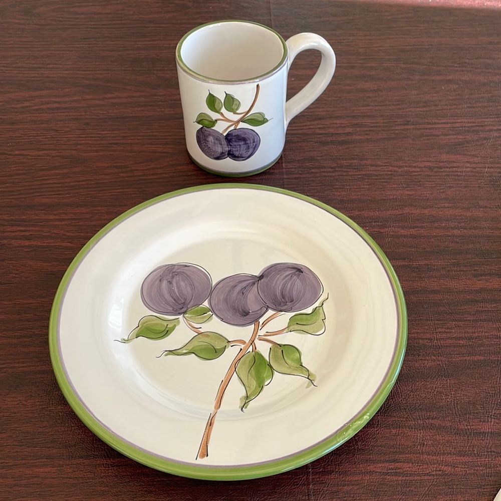 Fortebraccio Ceramiche Plum plate and mug